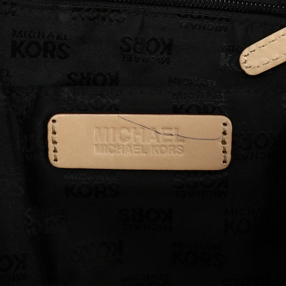Michael Kors Bag Womens Black Pebbled Leather Tote Handbag Charm Double Handle - Picture 14 of 14